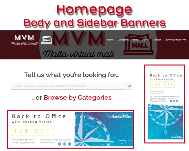 Homepage banner ad example