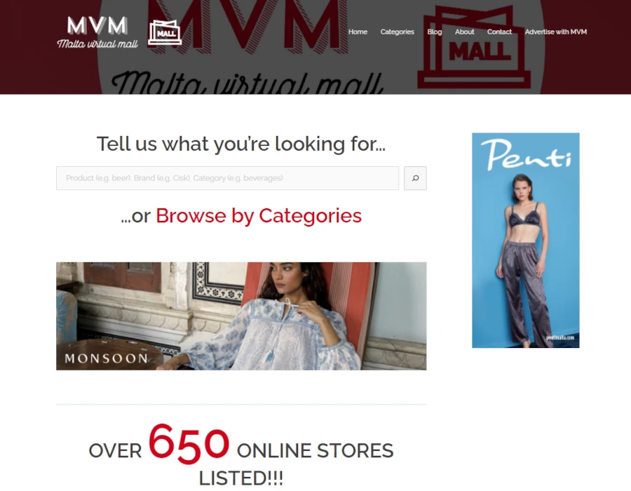 Homepage Top Advertising Spot Example MVM Malta 2022
